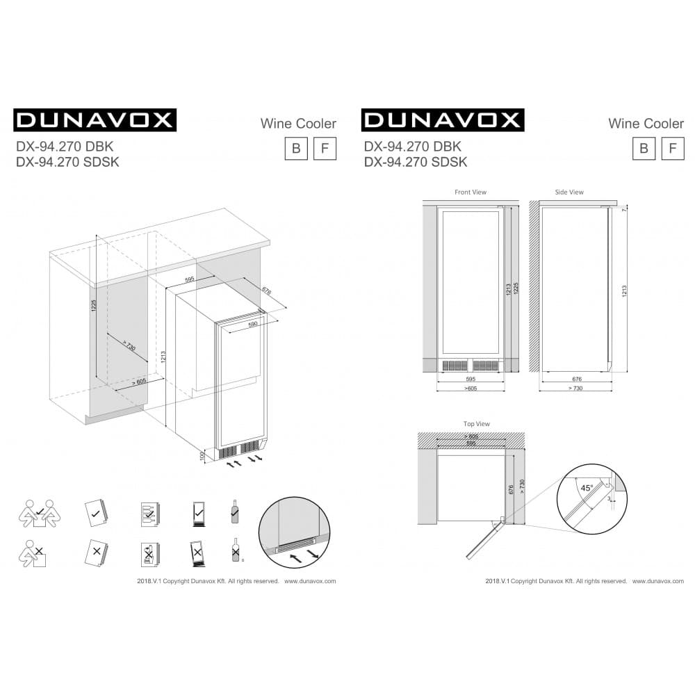Отдельностоящий винный шкаф Dunavox DX-94.270DBK