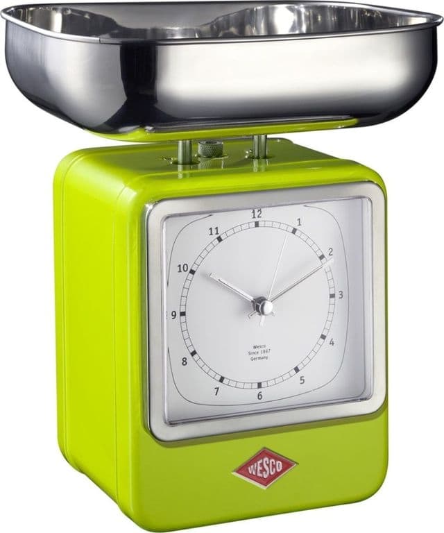 Весы кухонные Wesco 322204-20 с часами зеленый лайм