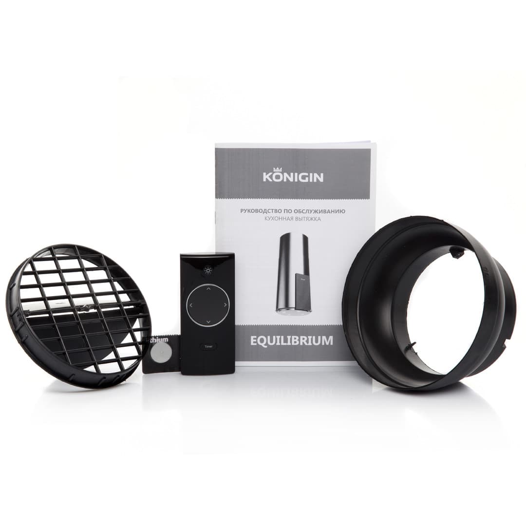 Островная вытяжка Konigin Equilibrium Black Glass