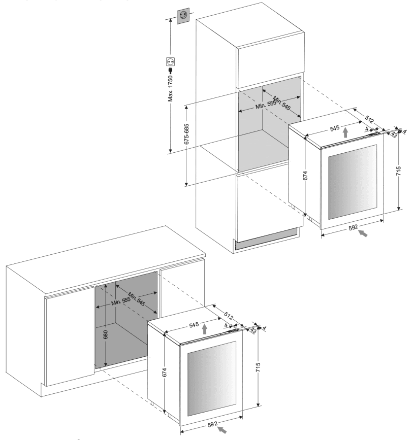 Встраиваемый винный шкаф Dunavox DAVG-32.80DB.TO