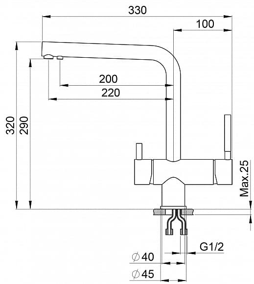 Смеситель Granula 2305 графит