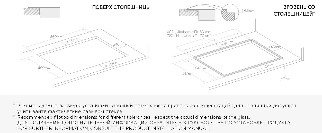 Индукционная варочная панель Elica NIKOLATESLA FIT BL/A/72