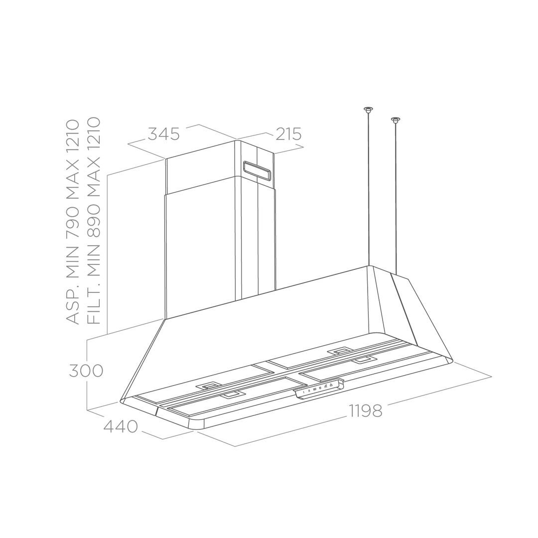 Островная вытяжка Elica IKONA MAXXI PURE BL MAT/F/120 купить в  Санкт-Петербурге в интернет-магазине BT-TECHNIKA c доставкой